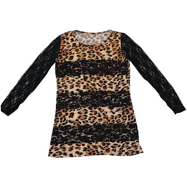 Blus topp i leopardmönster