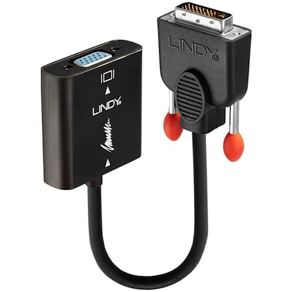 DVI till VGA-adapter - LINDY - Konverter - Upplösning 1080p - DVI-D strömförsörjning