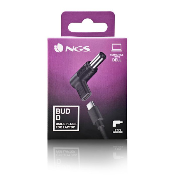 NGS BUD-D: Ersättningspaket med 2 USB-C strömadaptrar kompatibla med DELL bärbara datorer.