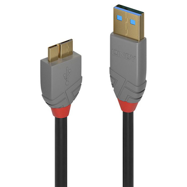 USB 3.0 typ A till Micro-B-kabel - Anthra Line - 1m - LINDY