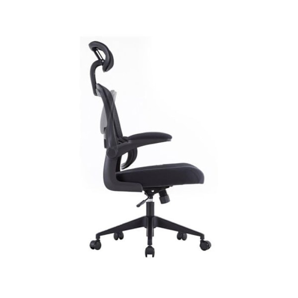 Ergonomisk Kontorsstol - Woxter - Ergo Black - Höjdjusterbar - Armstöd - Andningsbart Tyg Svart