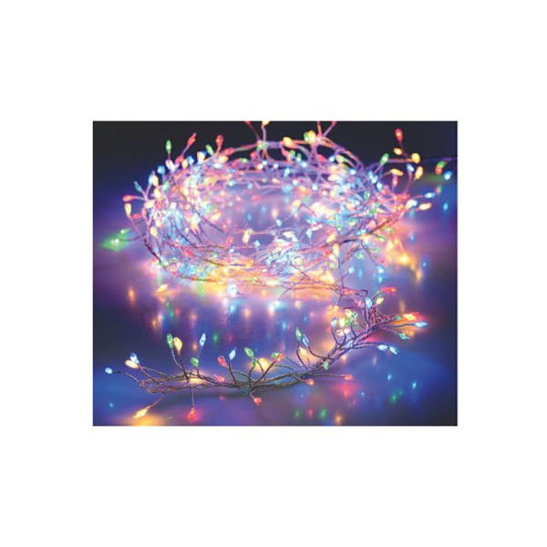 EDM silvertrådsgirlang - Julstämning - flerfärgad - 100 mikro-LED - 1,5 m - 71276