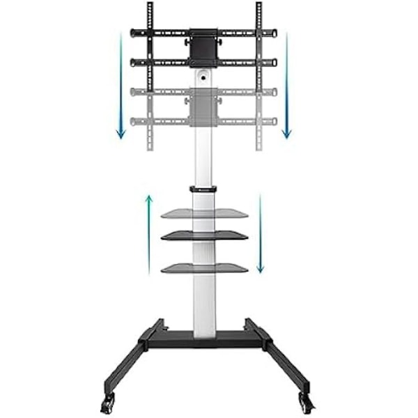 Hera golvstativ i aluminium med hjul för skärmar från 37" till 86" - TOOQ FS1886M-B