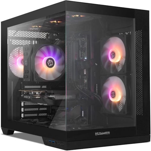 PC-chassi - NOX XTREME PRODUCTS - Hummer Astra Neo Black - Tempererat glas - USB 3.0 - Kompatibel med ATX