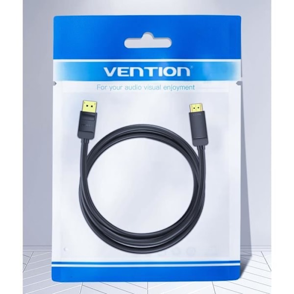 VENTION – 4K video-/ljudkabel för DisplayPort till HDMI-skärmkompatibel 4K * 2K 30Hz, Full HD för PC, TV, skärm... - Svart