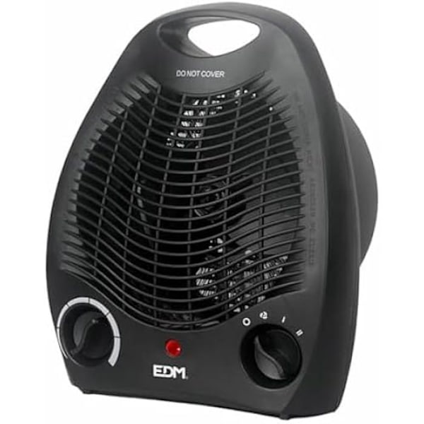EDM Mini Bärbar Elvärmare Svart 1000 2000 W Svart