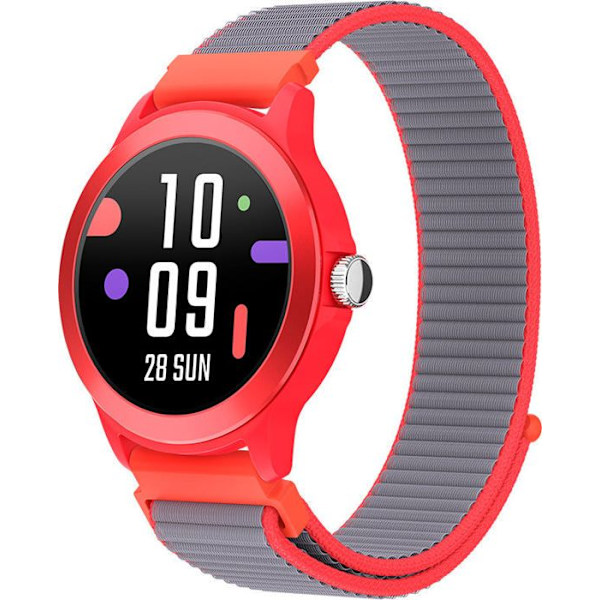 SPC SMARTEE DUO VIVO - Röd smartklocka med utbytbart band, 1,27”, Bluetooth-samtal, 8 dagars batteri, IP68