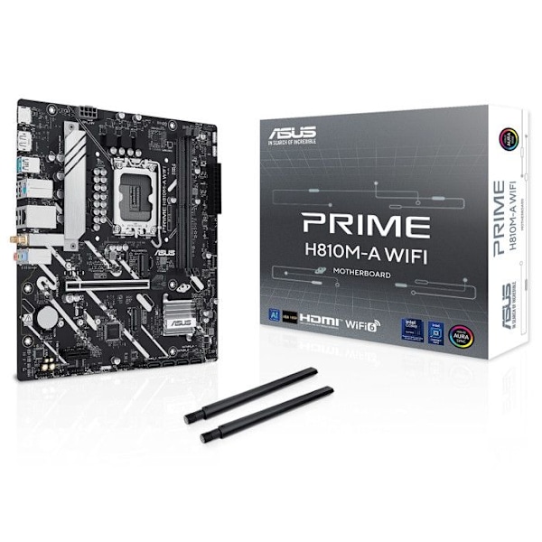 Moderkort - ASUS - PRIME H810M-A - Micro ATX - LGA 1851 - DDR5 - Wi-Fi 6