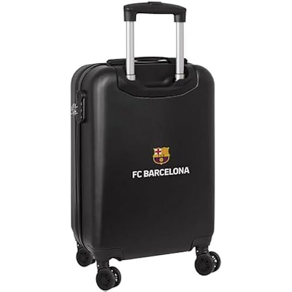 Safta F.C Barcelona 3 UTRUSTNING Hyttvagn 20 tums resväska med hjul, säkerhetshänglås, lätt resväska, 34,5 x 20 x. Svart