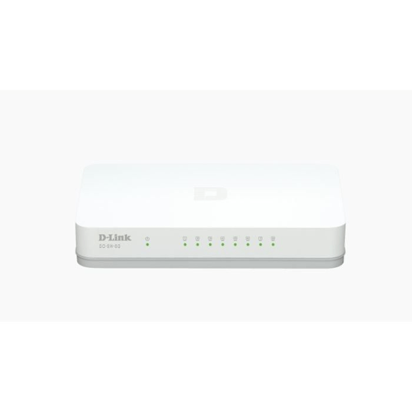 D-Link GO-SW-8G 8-portars Gigabit Switch - Ethernet - 2 års garanti Vit