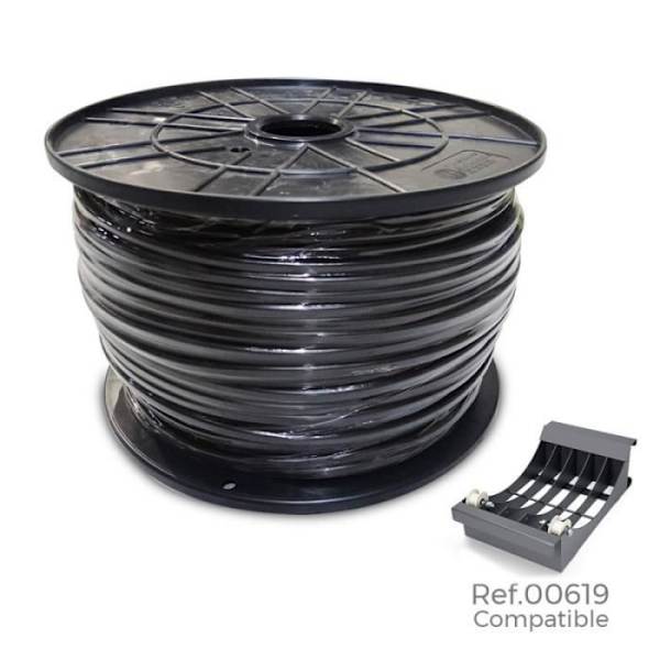 Rulle akrylkabel 1kw 2x1mm svart 400mts (stor rulle ø400x200mm)