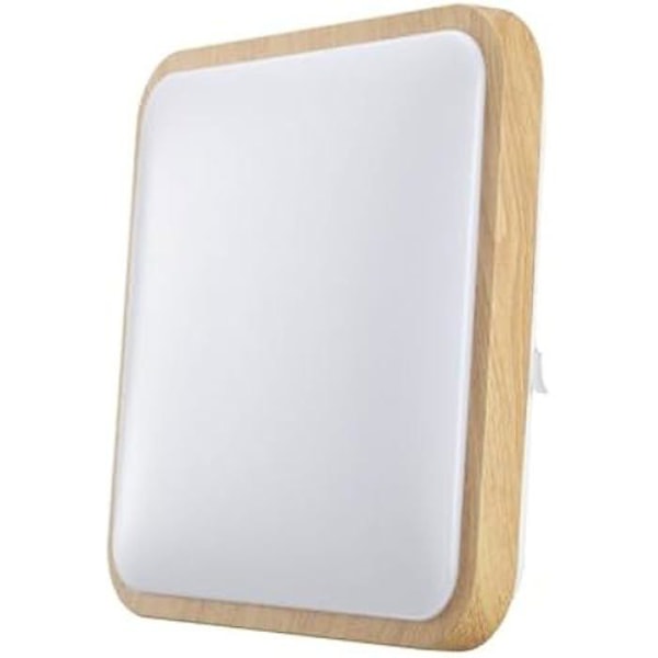 LED vägglampa - EDM - Fyrkantig modell - 18W - 1820lm - 6400K - Träeffekt