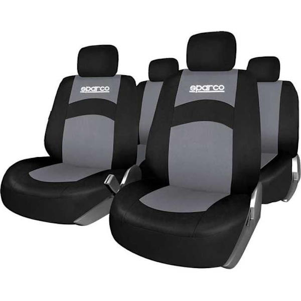 Sätesöverdrag svart/grå komplett set SPARCO Svart grå