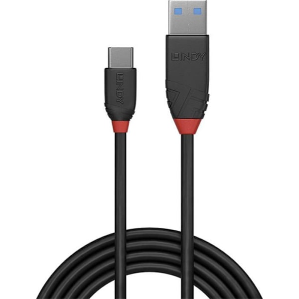 USB 3.1 typ A till C 3A kabel - Black Line - 1,5m - LINDY