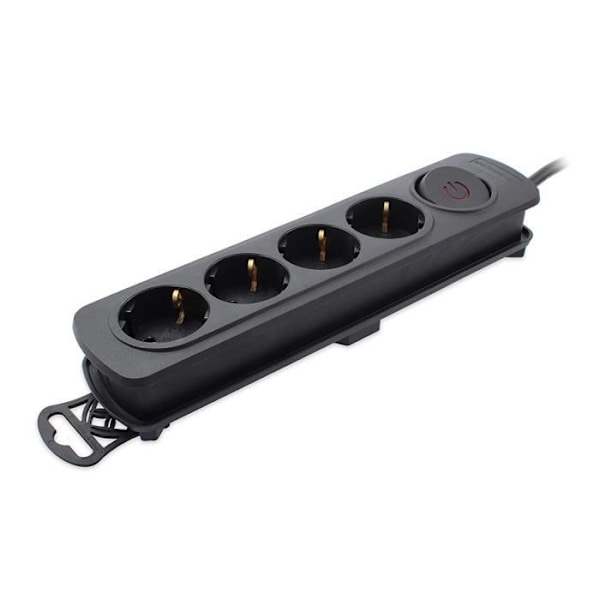 Tm Elektron Multiprise 4 Uttag med Strömbrytare, Svart - TMUAD204BK