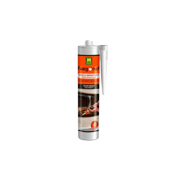 Mastik Refraktär - FUEGO NET - 231194 - Svart - 300 ml - Motstånd upp till 1500 °C Svart