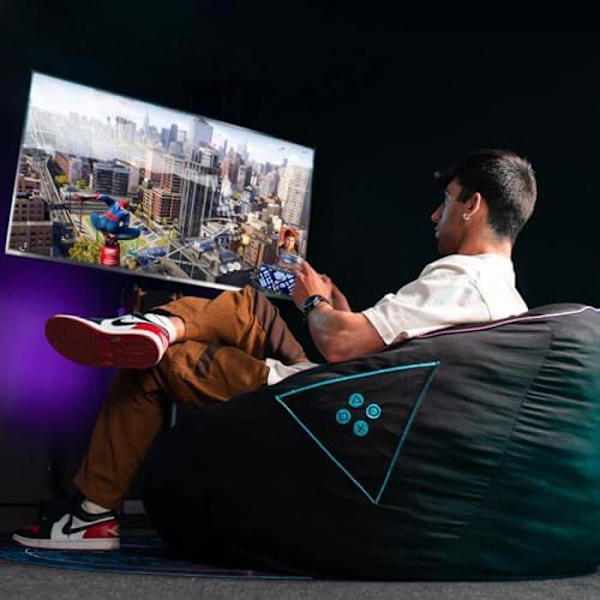 Gaming sittsäck - WOXTER - Stinger - Fläckbeständigt tyg - Memory foam - Svart och blått Svart & Blå