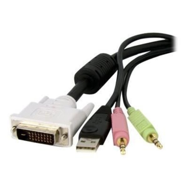 STARTECH 4 in 1 USB 4 in 1 DVI-D Dual Link KVM Switch-kabel med ljud och mikrofon - First End: 1 x DVI-D