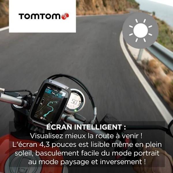 TomTom GPS Moto RIDER 550 - 4,3 tum, Världskarta, TomTom Trafik, Varningsaviseringar för Farozoner, Handsfree-Samtal