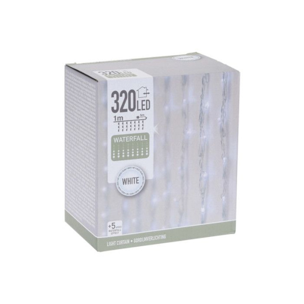 Home & Styling Julbelysning Cascade 220 leds 1 meter vit Transparent