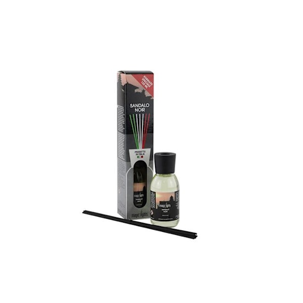 Diffusör av parfym - Magic Lights - Svart Sandelträ - 125ml - Cylindrisk - Blandat Svart