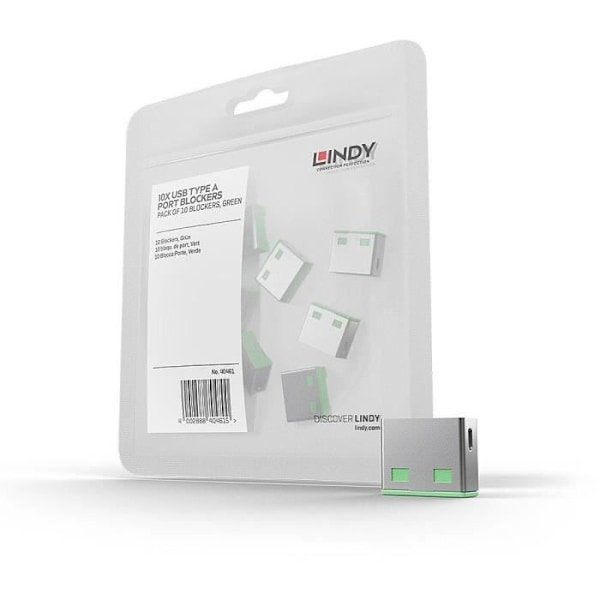 USB-portblockerare - LINDY - 10 st - Grön