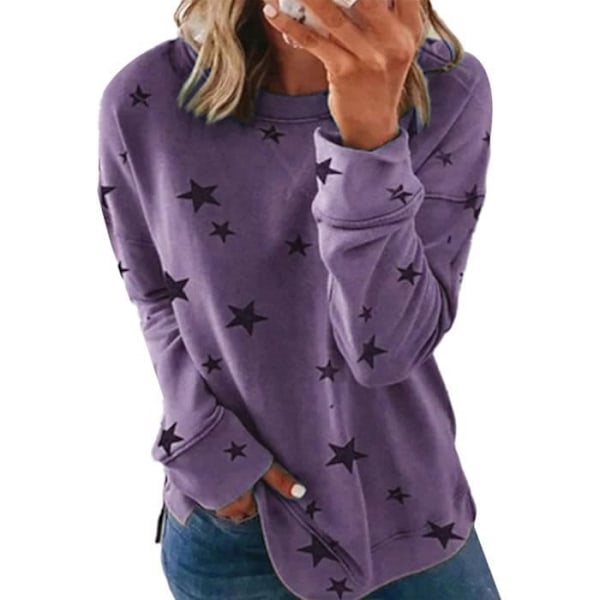 Star Print Blus för kvinnor - Höst och Vinter - Chic Casual Top Mauve Mauve XXXXXL