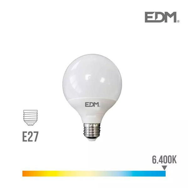 LED-lampa E27 10W Globe G100 Dagens vita