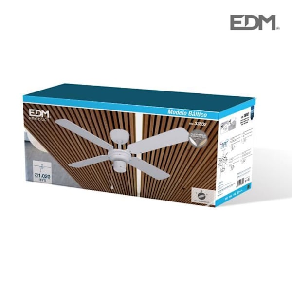 Baltico modell takfläkt 50W Ø102CM Vit 65M3/MIN Vit