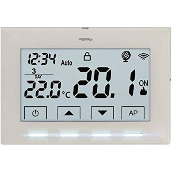 Perry electric - perry 1txcr029wifi - cronotermostat wi-fi på väggen, vit färg Vit