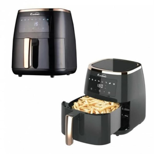 Fritösa utan olja - COMELEC - FA5004 - 1800 W - Variabel temperatur - Vit Svart, Guld