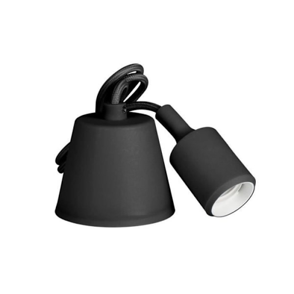 Svart silikonhänge - EDM - E27-sockel - För LED- eller glödlampor upp till 60W Svart