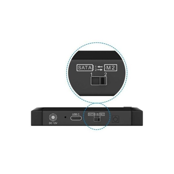 Dockningsstation - AISENS - ASDS-M2SATA04B - USB 3.0 - Svart - Kompatibel HDD/SSD