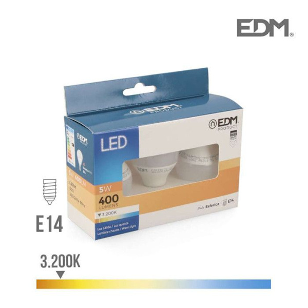 Set med 3 E14 5W LED-lampor Vit varmt