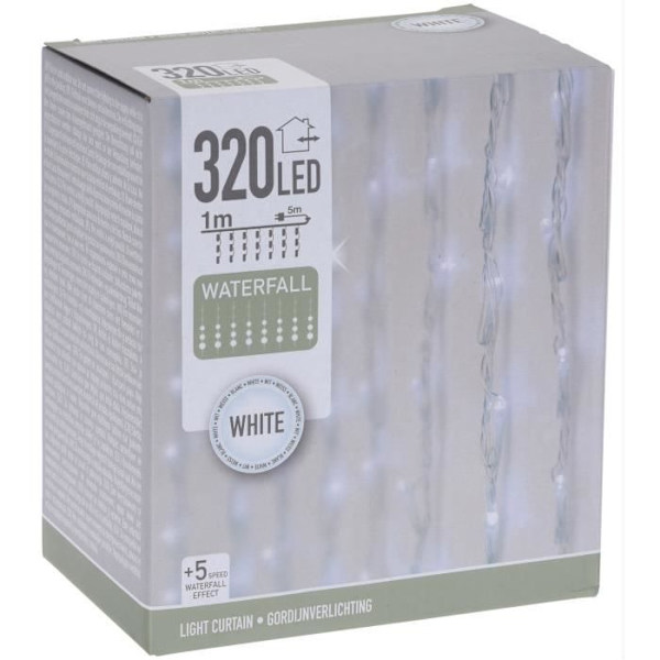 Home & Styling Julbelysning Cascade 220 leds 1 meter vit Transparent