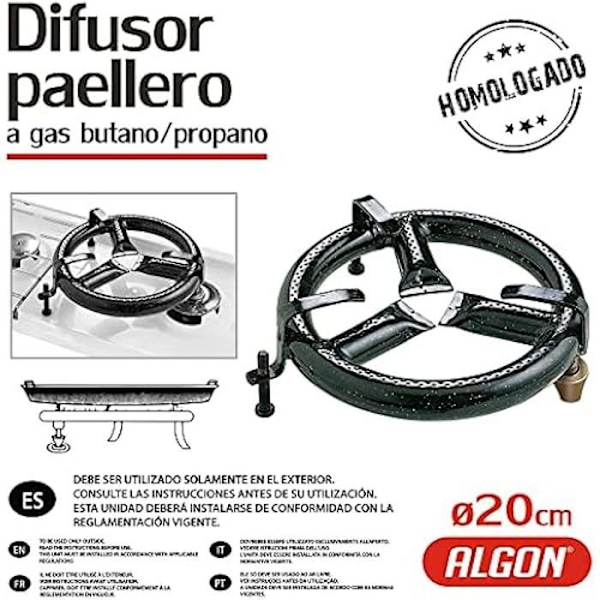 Flerfärgad emaljerad paellero diffusor 20 cm - ALGON - 109402 Flerfärgad
