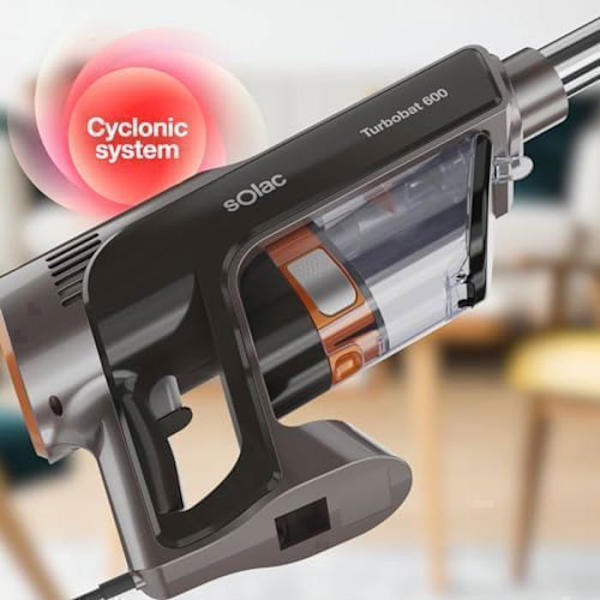 Solac Turbobat 600 Dammsugare Power 12 kPa Endless Powertech trippelfiltreringssystem metallnät och HEPA 800 ml tank