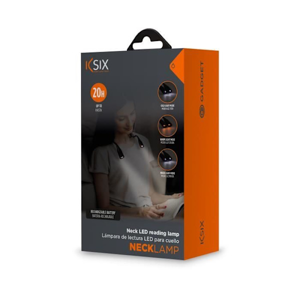 KSIX USB HALS LÄSLAMPA Svart