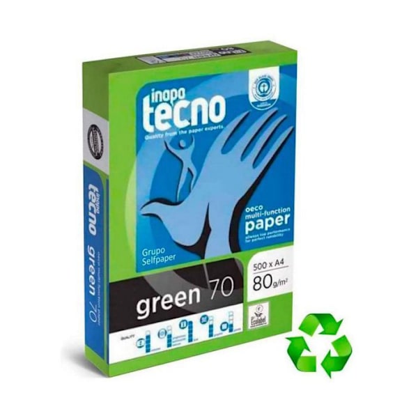 Skrivarpapper - förpackning - rulle Inapa - 248001 - Engel grönt papper 70 500 luckor 500 enheter Vit
