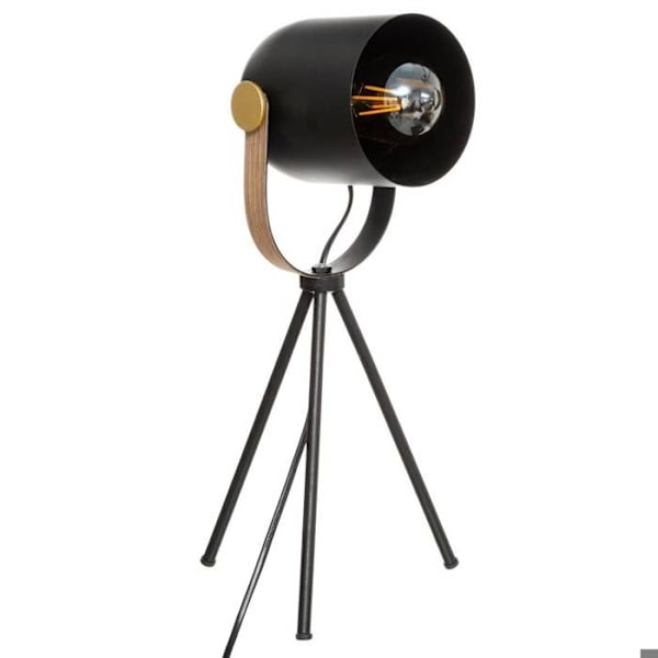 "Bil" stativlampa - svart - trä och guld - metall H45 cm - Svart - Atmosphera inredningsarkitekt Svart