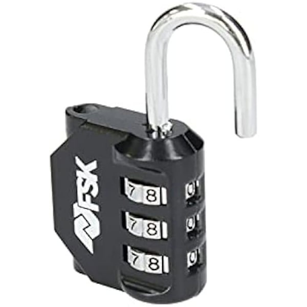 Ferrestock FSKCAN327BK 3-siffrigt digitalt kombinationshänglås för bagage, gymskåp, 23 mm båge, tillverkat av zink och Svart