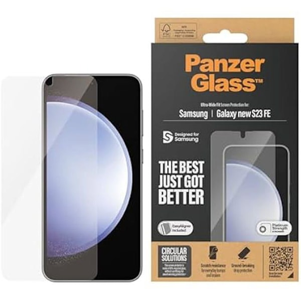 Skärmskydd - PANZERGLASS - Samsung Galaxy S24 FE - Härdat glas - Ultra brett - Repbeständigt