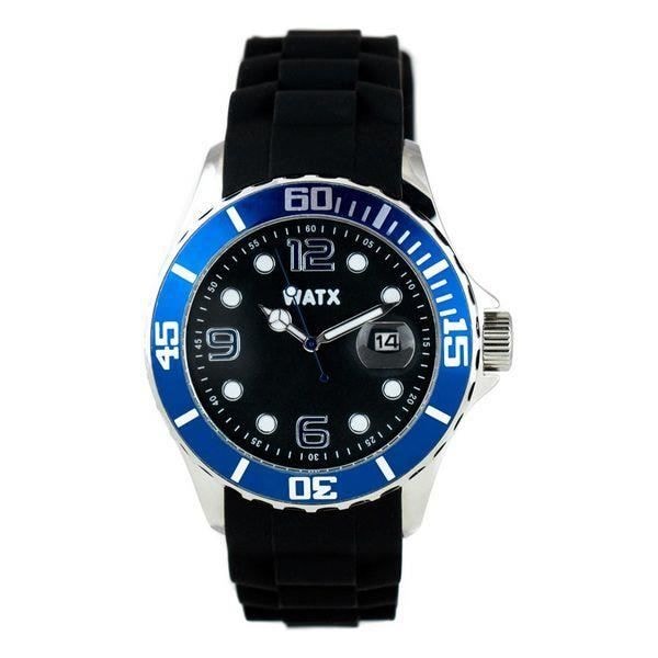 Klocka - WATX & COLORS - RWA9019 - Kvarts - 42 mm - Gummi - Svart Svart