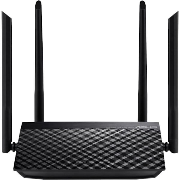 Trådlös router - ASUS - RT-AC1200 v.2 - Dual Band 1200 Mbps AC Wi-Fi-router med 4 externa antenner, 5 Ethernet-portar
