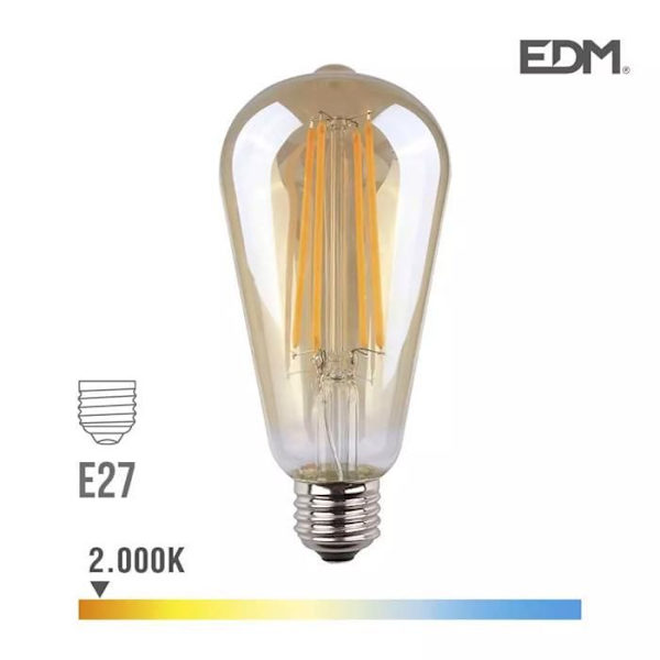 E27 6W ekvivalent LED-lampa Vit varmt