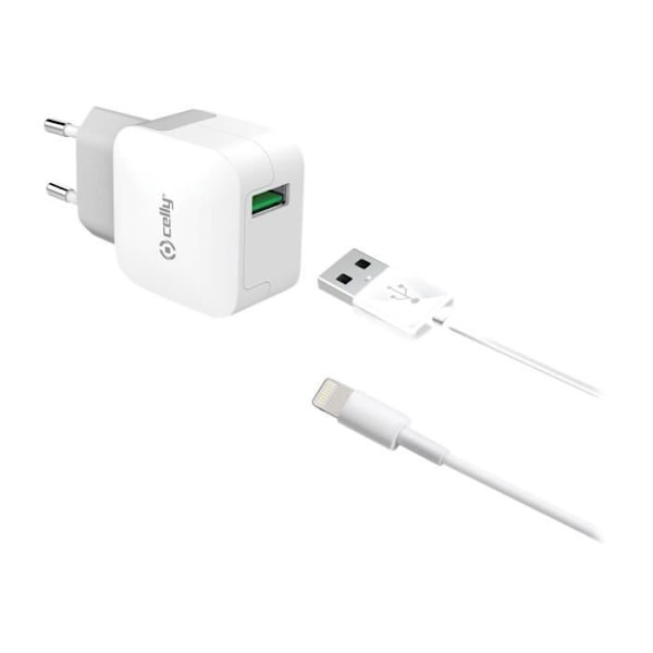Celly TCUSBLIGHT 2.4A nätadapter (USB (endast ström)) på kabel: Lightning