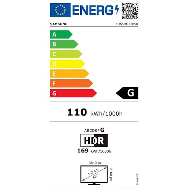 Samsung LED TV 65" Crystal UHD TU65DU7105KXXC
