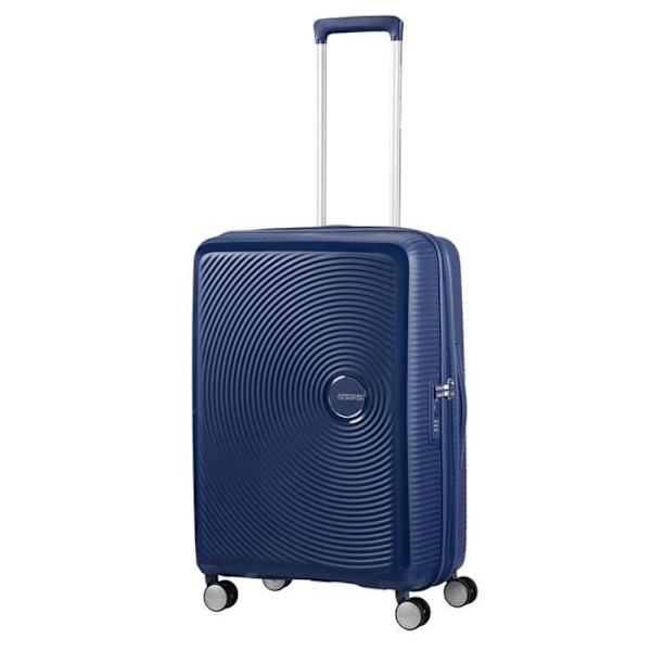 Mellan Resväska - American Tourister - Soundbox Exp Spinner - Blå NAVY - 4 Hjul - ABS MÖRKBLAU