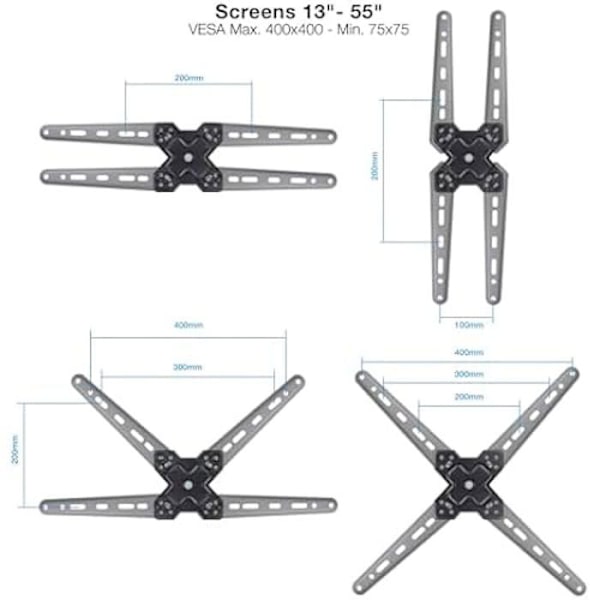 Tiltande och roterande väggfäste för 13"-55" skärmar - TOOQ LP1356TN-B