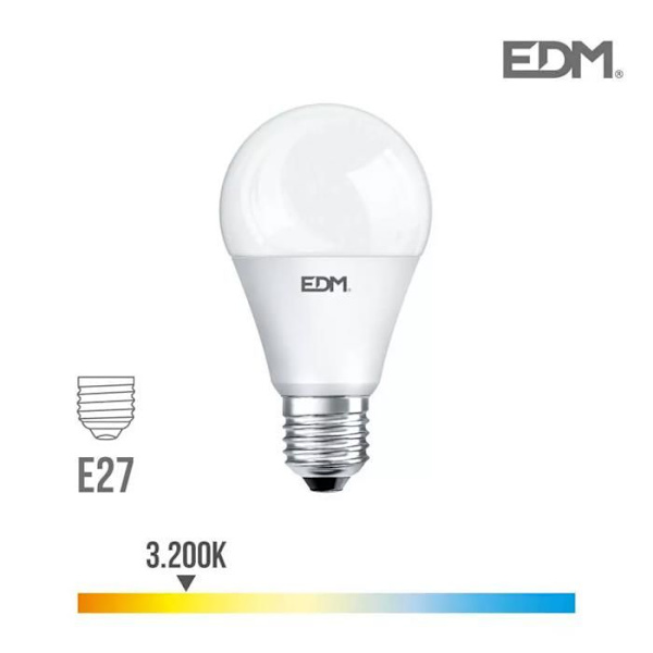 LED-lampa E27 15W Rund A60 Vit varmt